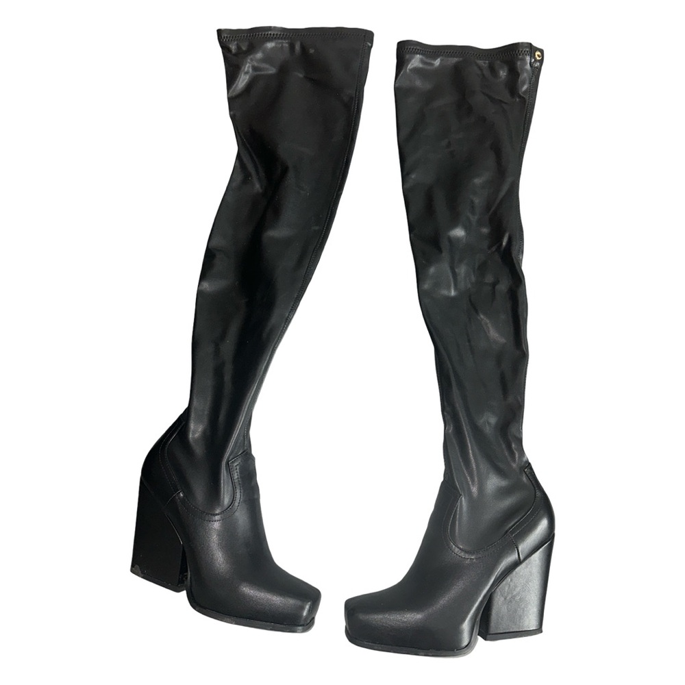 Tall Black Over-The-Knee Block Heel Boots - Women